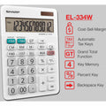 Sharp Calculators EL-334WB 12-Digit Professional Large Desktop Calculator, White, SHREL-334W