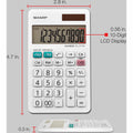 Sharp Calculators EL-377WB 10-Digit Professional Handheld Calculator, White, SHREL377WB