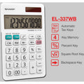 Sharp Calculators EL-377WB 10-Digit Professional Handheld Calculator, White, SHREL377WB