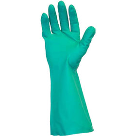 The Safety Zone Safety Zone Green Flock Lined Nitrile Gloves, 1 Dozen, SZNGNGFMD15C