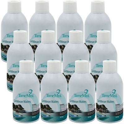 Zep TimeMist Metered 30-Day Caribbean Waters Scent Refill, Clear, 12 / Carton, TMS1042756CT
