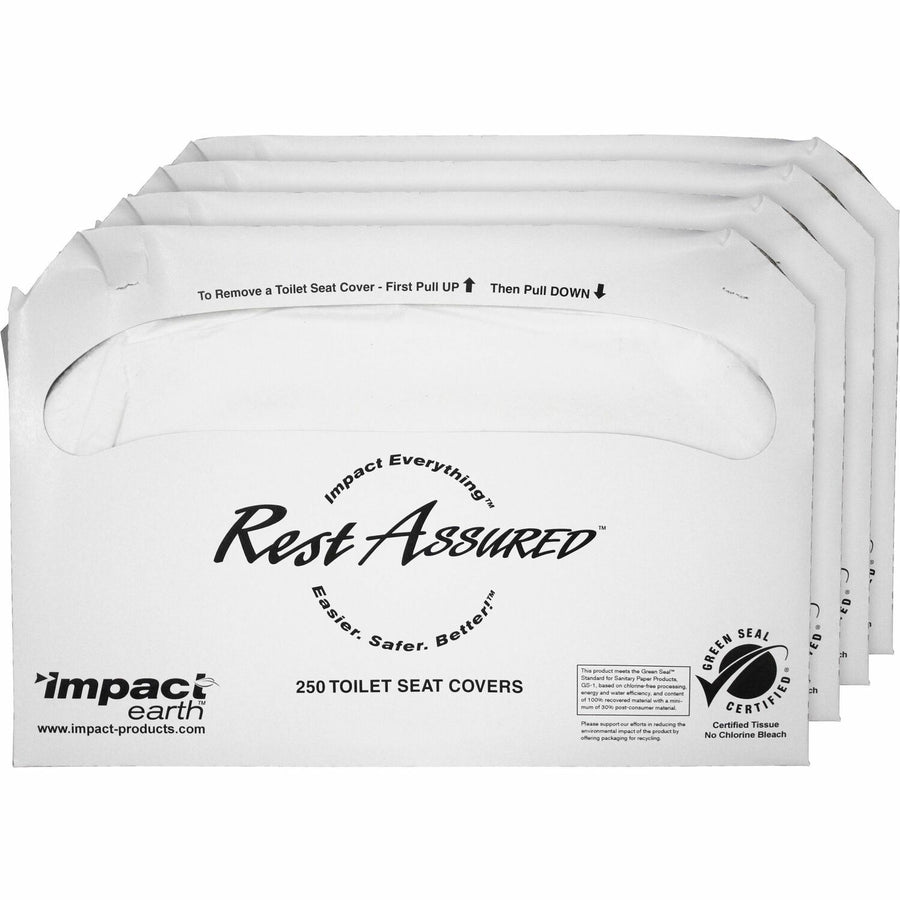 Impact Toilet Seat Covers, White, Paper, Staph Resistant, 4 / Carton, IMP25130873