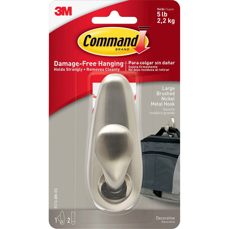 Command Large Forever Classic Hook, Metal, 1 / Pack, MMMFC13BNES