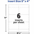 Avery Laser/Inkjet Badge Insert Refills, White, 300 / Box, AVE5392