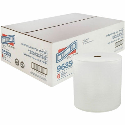 Genuine Joe Hardwound Paper Towels, White, 6 / Carton, GJO96850