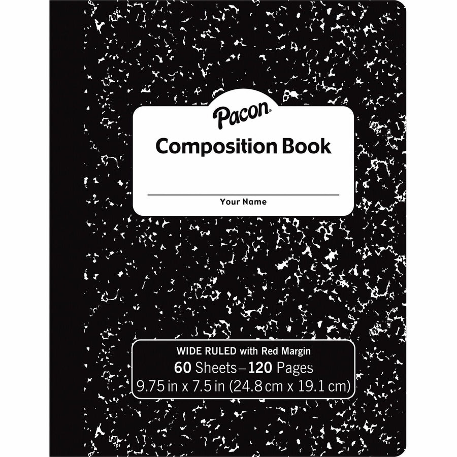 Pacon Composition Book, 7.5" x 9.75", 60, 72 / Carton, PACMMK37118