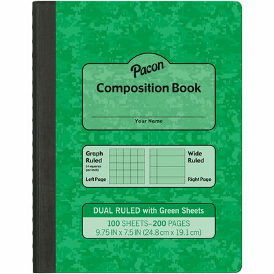 Dixon Ticonderoga Pacon Dual Ruled Composition Book, 24 / Carton, PACMMK37162