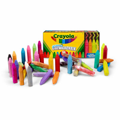 Crayola Washable Sidewalk Chalk, Assorted, 64 / Box, CYO512064