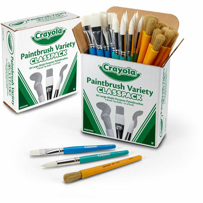 Crayola 3-Tip Paintbrush Variety Classpack, Assorted, 36 / Box, CYO050036