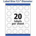 Avery High Visibility Round Labels, White, 1 Pack, AVE8293