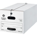 Business Source Medium Duty Letter Size Storage Box, White, 12 / Carton, BSN26746
