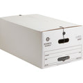 Business Source Medium Duty Legal Size Storage Box, White, 12 / Carton, BSN26747