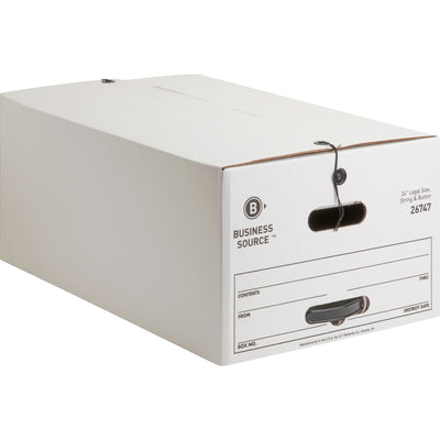 Business Source Medium Duty Legal Size Storage Box, White, 12 / Carton — view 1
