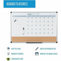 Bi-silque S.A MasterVision 3-in-1 Monthly Dry-erase Calendar Board, White, BVCMB0707186P
