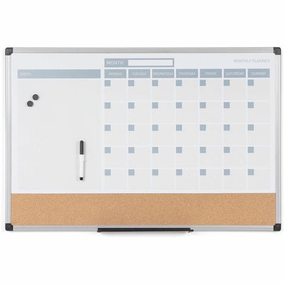 Bi-silque S.A MasterVision 3-in-1 Monthly Dry-erase Calendar Board, White, BVCMB0707186P