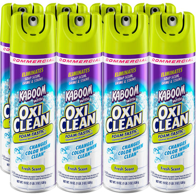 Church & Dwight Kaboom Foam-Tastic Bathroom Cleaner, Clear, 8 / Carton, CDC5703700071CT