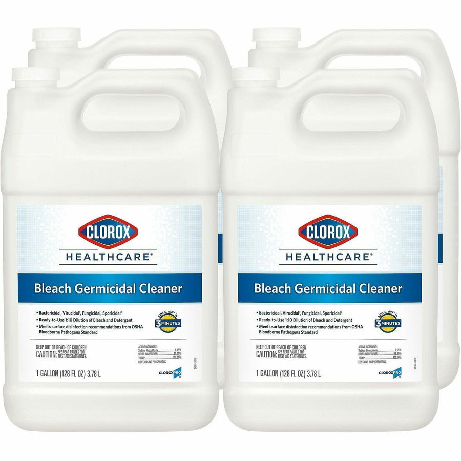 Clorox Healthcare Bleach Germicidal Cleaner Refill, White, Antibacterial, 4 / Carton, CLO68978CT