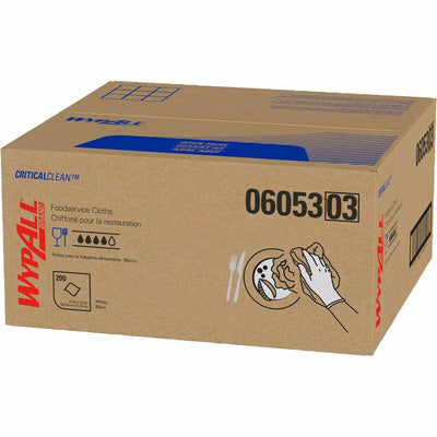 Kimberly-Clark Wypall Critical Clean Foodservice Cloths, White, 1 Carton, KCC06053