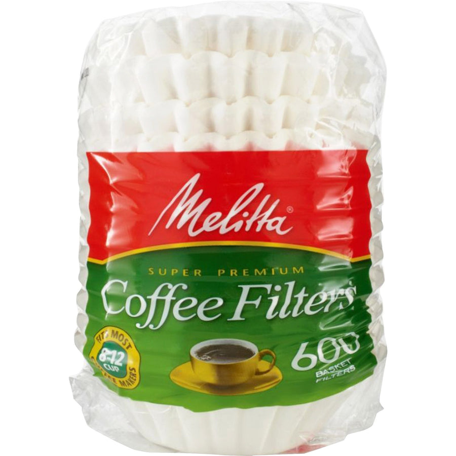Melitta Super Premium Basket-style Coffee Filter, White, Disposable, 600 / Pack, MLA631132
