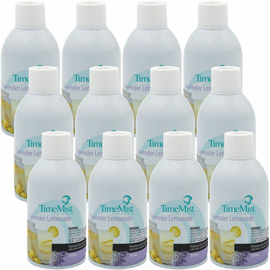TimeMist Metered 30-Day Lavender Lemonade Scent Refill, Clear, Long Lasting, 12 / Carton, TMS1042757