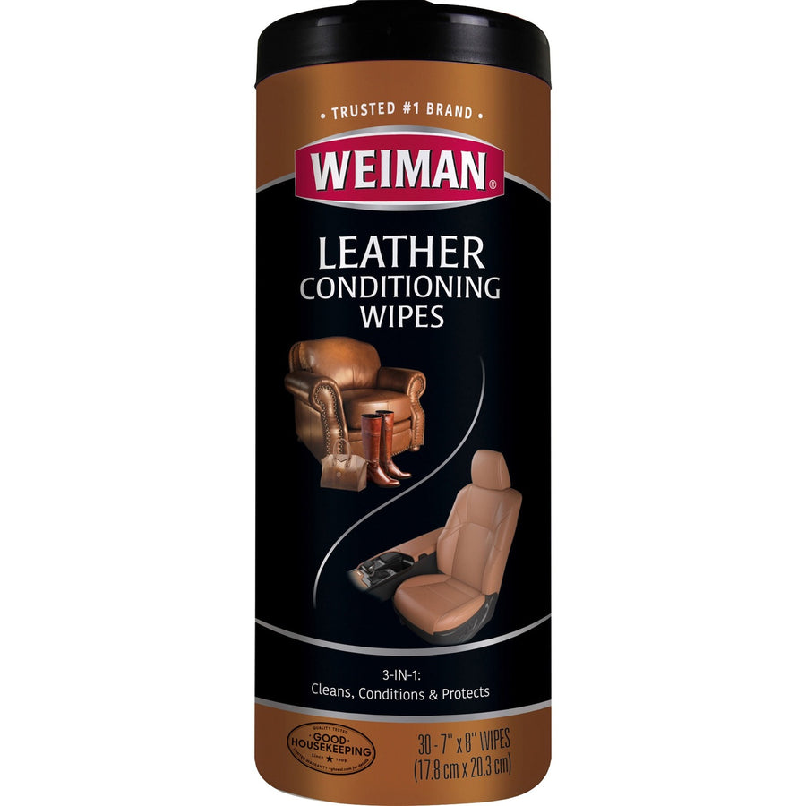 Weiman Products Leather Wipes, White, UV Protection, WMN91