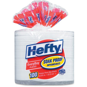 Reynolds Food Packaging Hefty Everyday 8-7/8" Soak Proof Foam Plates, White, 6 / Carton, RFPD28100CT