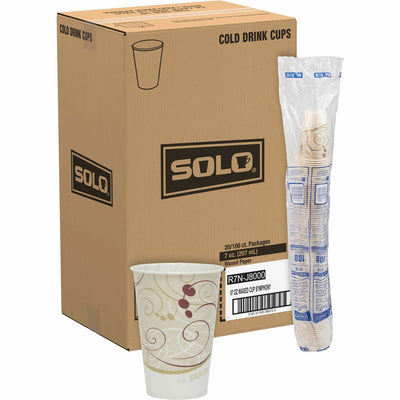 Dart Container Solo 7 oz Waxed Paper Cold Cups, Beige, 20 / Carton, SCCR7NJ8000