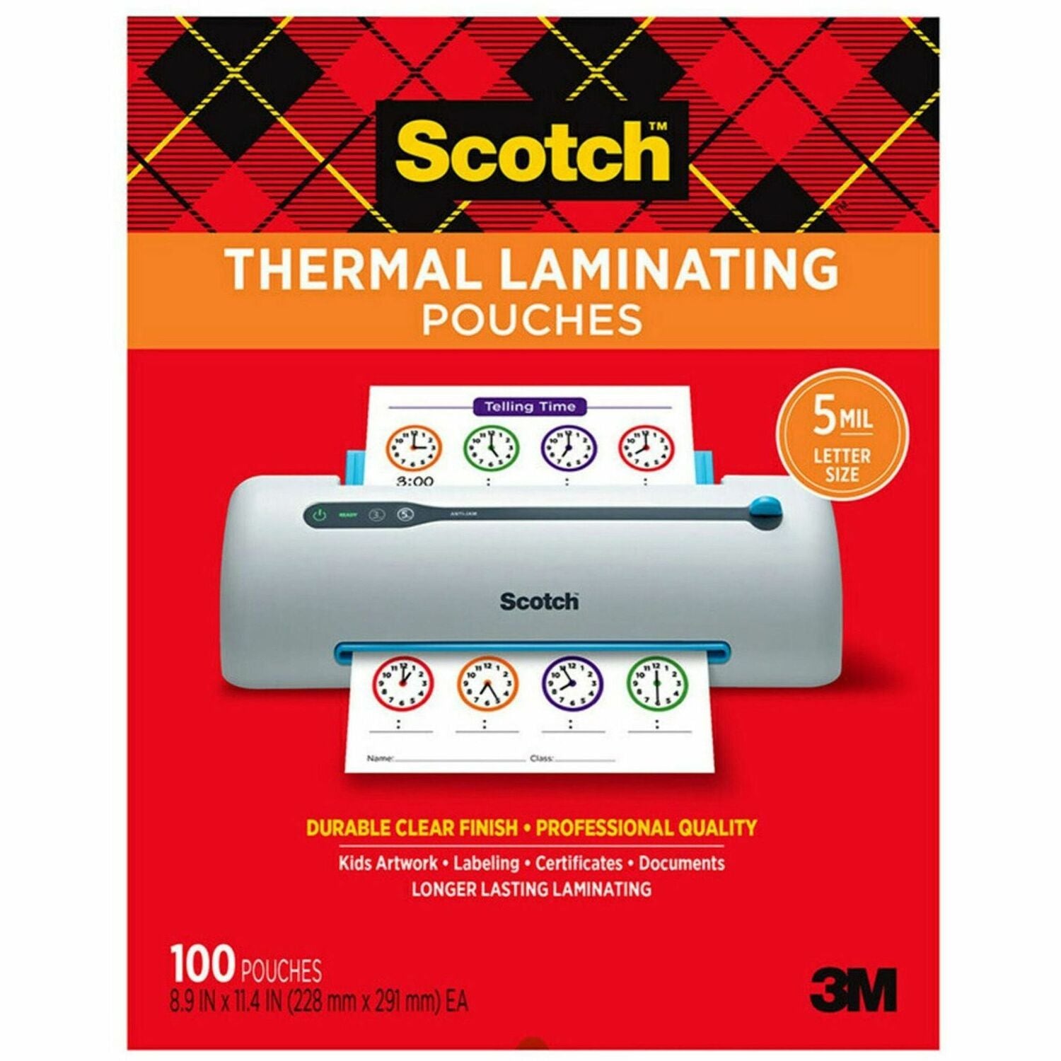 Scotch Thermal Laminating Pouches, 1 Pack