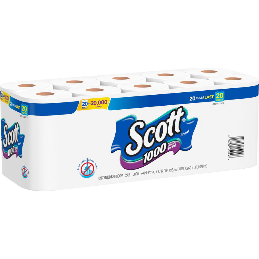 Scott Toilet Paper, White, Septic Safe, 2 / Carton, KCC20032CT