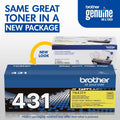 Brother TN431Y Original Standard Yield Laser Toner Cartridge - Yellow -, BRTTN431Y