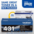 Brother TN431BK Original Standard Yield Laser Toner Cartridge - Black -, BRTTN431BK