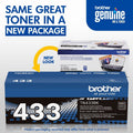 Brother TN433BK Original High Yield Laser Toner Cartridge - Black -, BRTTN433BK