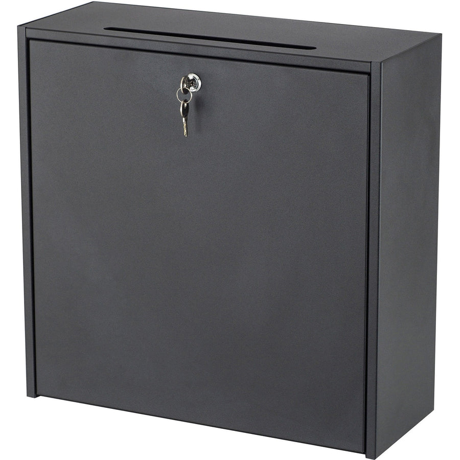 Safco Wall-mounted Inter-department Locking Mailbox, 18" x 18", Black, Scratch Resistant, SAF4259BL