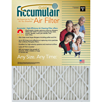 AirFilters.com Accumulair Gold Air Filter, White, 4 / Carton, FLNFB20X204