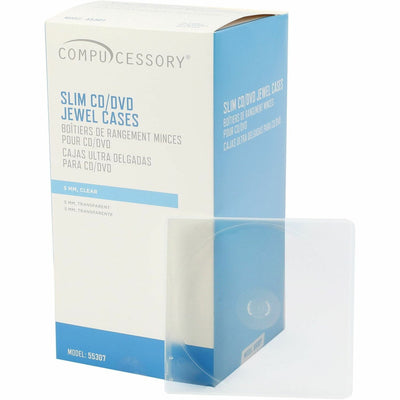 Compucessory Slim Disc Case, Translucent, 50 / Pack, CCS55307