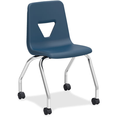 Lorell Classroom Mobile Chairs, Navy, 2 / Carton, LLR99910