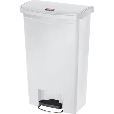 Rubbermaid Commercial Slim Jim 13-gal Step-On Container, White, RCP1883557