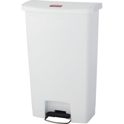Rubbermaid Commercial Slim Jim 18-gal Step-On Container, White, RCP1883559