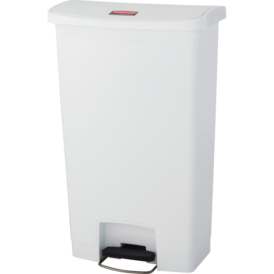 Rubbermaid Commercial Slim Jim 18-gal Step-On Container, 12.2" x 31.6", White, Resin, Easy to Clean, RCP1883559