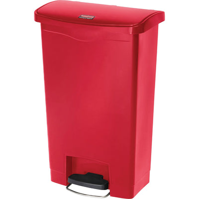 Rubbermaid Commercial Slim Jim 13-gal Step-On Container, Red, RCP1883566