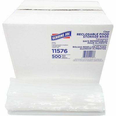 Genuine Joe Food Storage Bags, Clear, 500 / Box, GJO11576