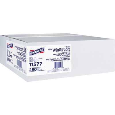 Genuine Joe Food Storage Bags, Clear, 250 / Box, GJO11577