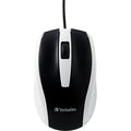 Verbatim America Corded Notebook Optical Mouse - White, VER99740
