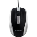 Verbatim America Corded Notebook Optical Mouse - White, Silver, VER99741