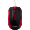 Verbatim America Corded Notebook Optical Mouse - White, Red, VER99742