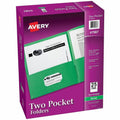 Avery Letter Pocket Folder, Green, 8 1/2" Width x 11" Length, 5 / Carton, AVE47987CT
