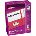 Avery Letter Pocket Folder, Red, 8 1/2" Width x 11" Length, 5 / Carton, AVE47989CT