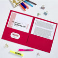 Avery Letter Pocket Folder, Red, 8 1/2" Width x 11" Length, 5 / Carton, AVE47989CT