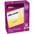 Avery Letter Pocket Folder, Yellow, 8 1/2" Width x 11" Length, 5 / Carton, AVE47992CT