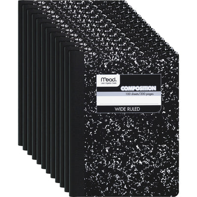 ACCO Mead Wide Ruled Composition Notebook, 7 1/2" x 9 3/4", 12 / Carton, MEA09910CT
